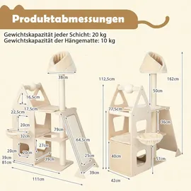 Costway Kratzbaum 155 cm beige