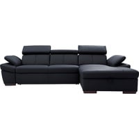 exxpo - sofa fashion Ecksofa »Salerno, L-Form«, inkl. Kopf- und Armteilverstellung, wahlweise mit Bettfunktion schwarz