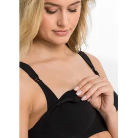 bonprix Still-BH BONPRIX "Still BH ohne Bügel mit Baumwolle (2er Pack)", Damen, Gr. 95, Cup D, schwarz (schwarz, schwarz), Obermaterial: 90% Baumwolle, 10% Elasthan.