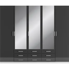 Priess Kleiderschrank PRIESS "Amsterdam", schwarz-weiß (weiß, schwarz), B:230cm H:193cm T:56cm, Holzwerkstoff, Schränke, Kleiderschrank, mit oder ohne LED-Beleuchtung