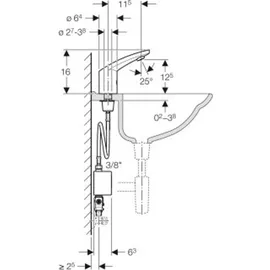 Geberit Typ 185 Waschtischarmatur Chrom