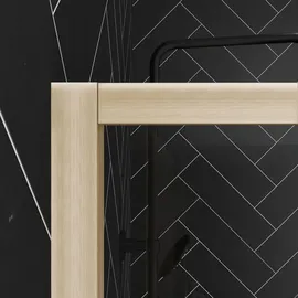 Marwell Walk In Dusche mit schwenkbarer Flügeltür 200 x 120 cm Gold 5mm Glas