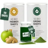 Hansegrün - Immundarmset (110 Shots) - Bio-Shots mit Ingwer & Greens - Veganes Superfood-Pulver zur Stärkung von Immunsystem1 & Darm-Gesundheit3 - 100% echte Zutaten zur täglichen Zubereitung