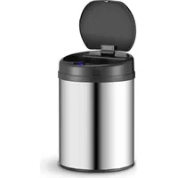 Juskys Runder Mülleimer 30 l Silber