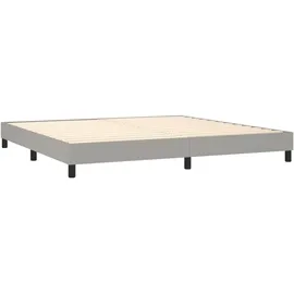 vidaXL Boxspringbett mit Matratze & LED Hellgrau 200x200 cm Stoff