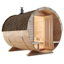FinnTherm Fasssauna Carrie 2 Sitzbänke aus Holz Wandstärke 42 mm