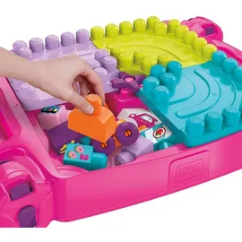 Mega Brands MEGA Bloks Bau- und Stapelspaß, Bau- und Spieltisch, inklusive 30 Bausteine, rosa, Spielzeug ab 1 Jahr, FFG22
