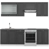 Vicco Küchenzeile Fame-Line, 240 cm, AP Anthrazit