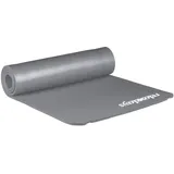 Relaxdays Yogamatte, 1 cm dick, für Pilates, Fitness, gelenkschonend, mit Tragegurt, Gymnastikmatte 60 x 180 cm, grau