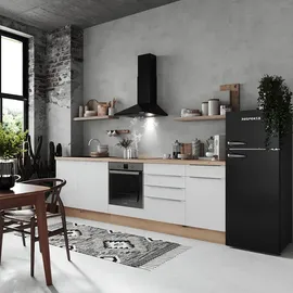 Respekta KS144VS Retro-Kühl-Gefrierkombination (213 l, 1450 mm hoch, Schwarz)