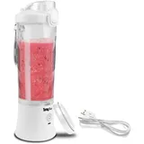 Portable Blender Smoothie Maker for Shakes and Smoothies 600ml Personal Blender Mini Blender USB Rechargeable with 6 Blades Leakproof Smoothie Blender for Gym Travel Sports Office, White-Total Chef