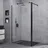 doporro Duschwand 120x200cm Walk-in mit 30cm Nebenteil, 8mm Duschabtrennung Bremen schwarz mit Stabilisator, aus Echtglas Esg-sicherheitsglas Klarglas Inkl. Nanobeschichtung