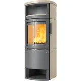 Kaminofen HARK 44-5.3 GT ECOplus 5 kW - Ofenkacheln: Creme - Korpus: titan