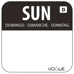 Vogue Selbstauflösende Lebensmittelrotationsetiketten Sonntag