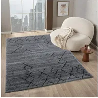 Vimoda Kurzflor Teppich Skandinavisch Berberlook Wohnzimmer Schlafzimmer Modern Streifen,