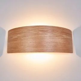 LINDBY LED-Wandleuchte 'Rafailia' Holz für Wohnzimmer & Esszimmer von