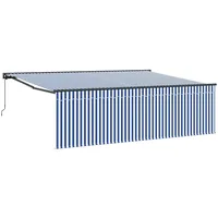 VidaXL Einziehbare Markise Blau und weiß 450 × 300
