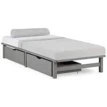 Homestyle4u Bettkasten 2er Set in Grau 82x22 53 cm 2197