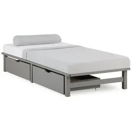 Homestyle4u Bettkasten 2er Set in Grau 82x22 53 cm 2197