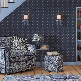 Cath Kidston Button Spot Navy Vliestapete 12 cm x 10 m 10 m2 blau 1