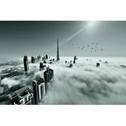 Fototapete PAPERMOON "Photo-Art NAUFAL, NAUFAL, BURJ KHALIFA, DUBAI", bunt, B:3,50m L:2,60m, Vlies, Tapeten