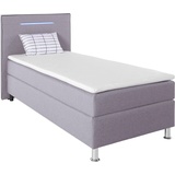 COLLECTION AB Boxspringbett, inkl. LED-Beleuchtung, Topper und Kissen, grau