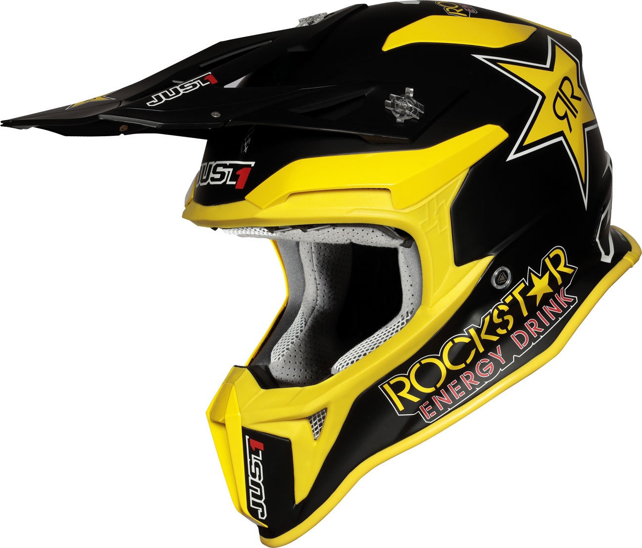 Just1 J18 Rockstar, casque croisé - Noir/Jaune - XL