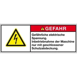 Aufkleber I Produktsicherheitsschild Gefahr Gefährliche Elektronisch, RoHS konform, Folie, 100x35mm, ISO 3864-2