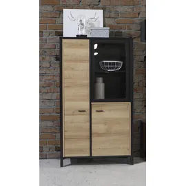 Forte HIGH ROCK schwarz, B:86,3cm H:152,3cm T:40,2cm, Dekorfolie, FSC-zertifizierter Holzwerkstoff, Schränke, Vitrine, Höhe ca. 152 cm