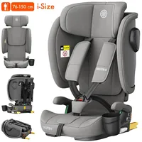 Daliya® Autokindersitz JOYMAX i-Size Auto-Kindersitz, ISOFIX, für Kinder 76-150 cm, 9-36 kg, ab: 1,5 Jahren, bis: 10 Jahre, ab: 76 cm, bis: 150 cm, (3-tlg), ISOFIX, Top Tether, faltbar, verstellbare Kopfstütze und Rückenlehne grau