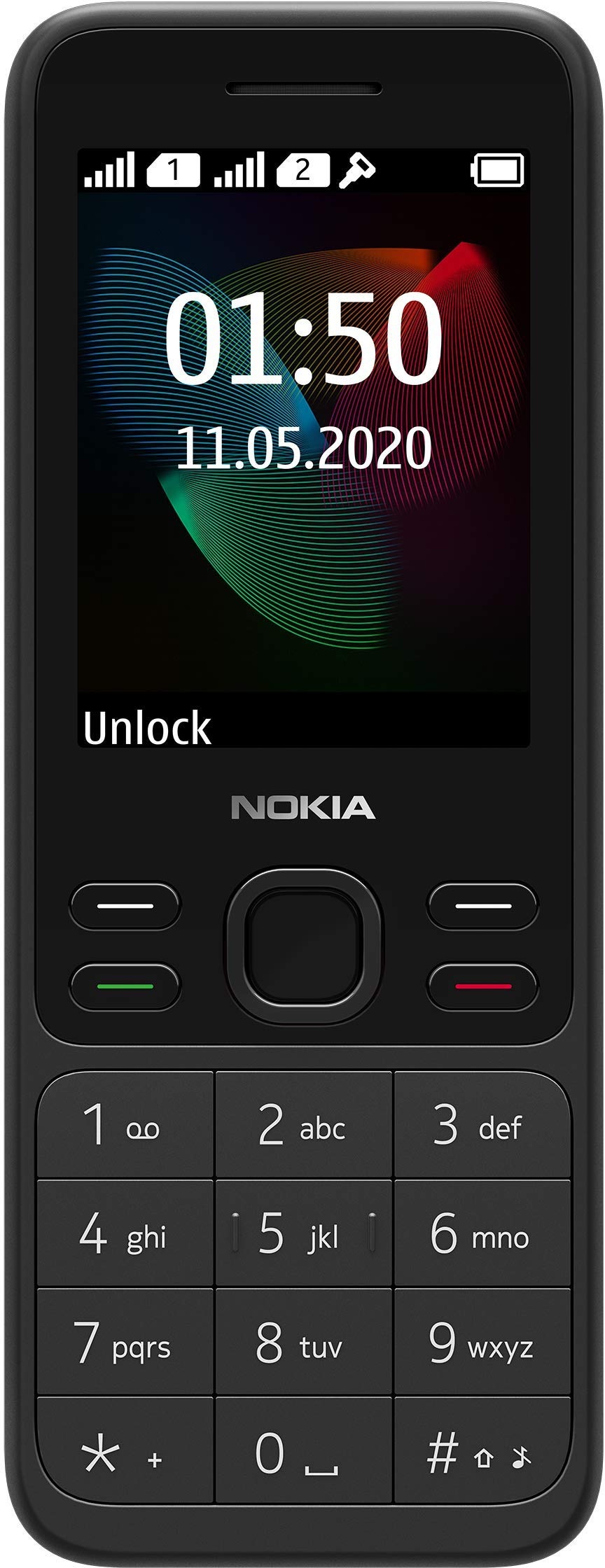 Nokia 150 Version 2020 Feature Phone (2,4 Zoll, 4 MB interner Speicher (erweiterbar auf bis zu 32 GB per MicroSD-Karte), 4 MB RAM, Dual SIM) schwarz