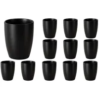 HIT Trading Kaffeebecher 12er Set BRUNCH, Schwarz matt -