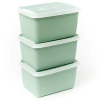 Amuse A-000256 Bio Alaska Gefrierdosen-Set, 3 x 1000ml, Bio-Kunststoff aus 70% Zuckerrohr, Recyclebar, Vorratsdosen mit Deckel, mikrowellen- und spülmaschinenfest