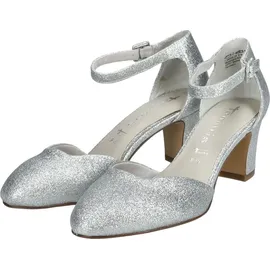 TAMARIS Damen Pumps mit Blockabsatz, metallic, 40 EU