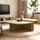 moebel17 Couchtisch Beige/Braun Walnuss 90 x 33 x 90 cm