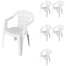 Mojawo ALTEA Stapelstuhl 56 x 54 x 80 cm weiß 6 St.