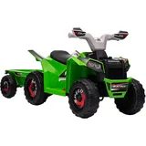 Homcom Kinderquad Elektro-Quad, 6V mit Anhänger, Kinderfahrzeug für 1,5-3 Jahre, 2,5 km/h, Metall, Grün,