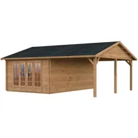 Palmako Gartenhaus Irene 19,0+16,2 m2 - 44mm naturbelassen