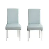 WWYL Esszimmer Stuhlhussen 2er/4er/6er Set, Wasserdichtes Pu Leder Stretch Stuhl-Universell Stuhlhussen Haus Büro Restaurant, Dekor Moderne Spann-Abdeckung (Silber Grau,2-Stück)