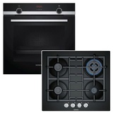 Siemens Backofen PREMIUM Teleskopauszug + Gas-Kochfeld FlameSelect autark 60cm