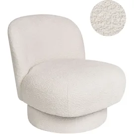 Beliani Drehsessel AYLO Bouclé 70 x 80 x 70 cm Cremeweiß