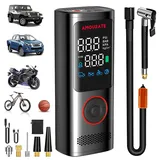 MIOLOE Mini Kompressor, 120W 160PSI Elektrischer Luftkompressor 7800mAh Akku-Luftpumpe Schnellladungs-Auto-Reifenpumpe mit LCD-Bildschirm-Licht, für Auto, Motorrad, Fahrrad, Ball (01)