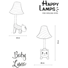 happy lamps - LED-Tischleuchte, für Kinder Baby Luna LED/5,4W/230V Katze, - Schwarz
