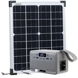Solar-Set: Powerstation-Solargenerator mit Solarmodul, 89,6 Wh, 100 W