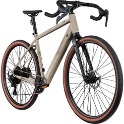 Remington G100 E Bike Gravelbike 28 Zoll Pedelec 360 Wh Elektrofahrrad 10 Gang Fahrrad beige 51 cm