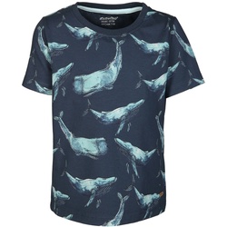 Minymo - T-Shirt Whales Aop In Blue Nights  Gr.92