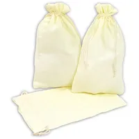 12 Geschenksäckchen creme 20x12cm Baumwolle Adventskalender Säckchen Stoffbeutel