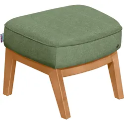 Hocker TOM TAILOR HOME "COZY", grün (pistacchio tus 5), B:59cm H:43cm T:43cm, Vintage Webstoff TUS (60% Baumwolle, 40% Leinen), Hocker, Polsterhocker, mit Kedernaht, Füße Buche natur