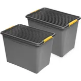 Kreher Technik Aufbewahrungsbox 80 l 2-tlg. grau