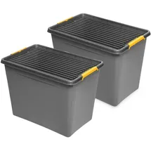 Kreher Aufbewahrungsbox 80 l 2-tlg. grau